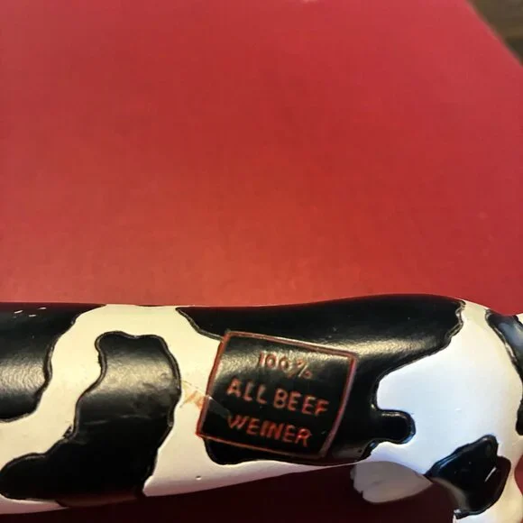 WEINER DOG/COW FIGURINE – Whimsical and Comical, Black & White - Picture 10 of 13